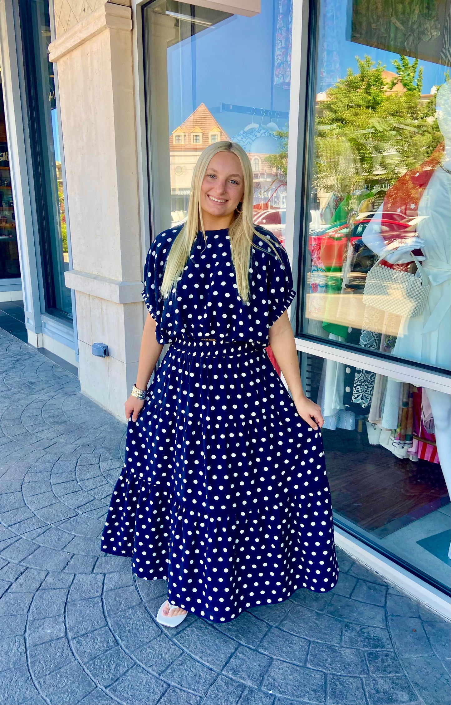 Lora Lee Polka Dot Maxi Skirt Set
