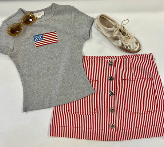 Memorial Day Gray Flag Shirt