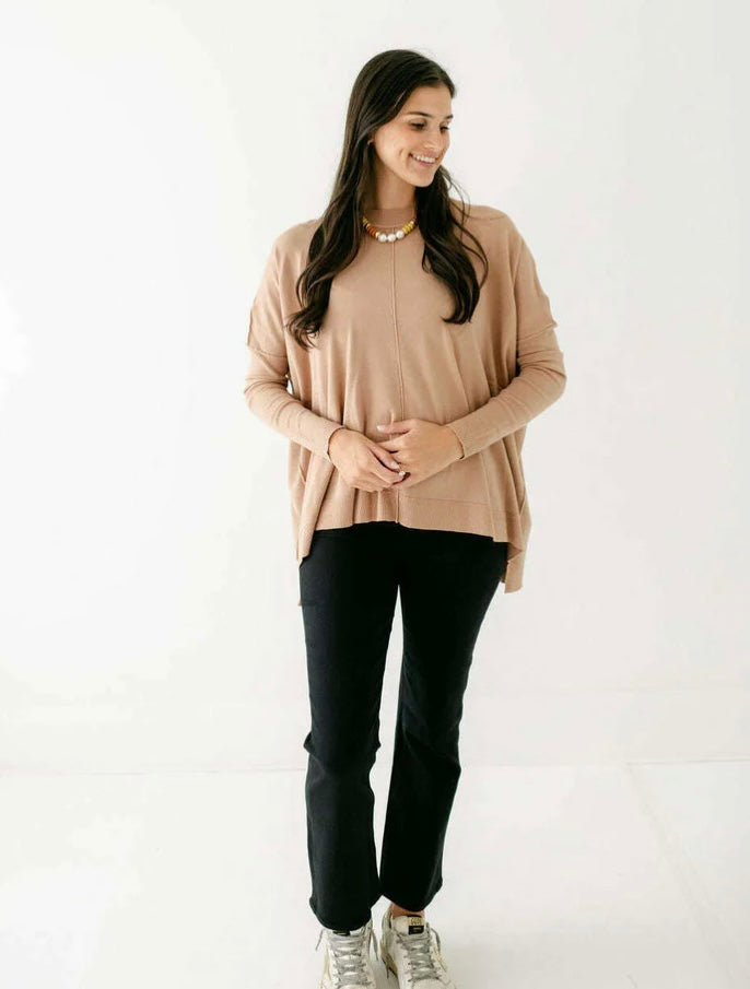 KARLIE Tan Cashmere Blend Sweater