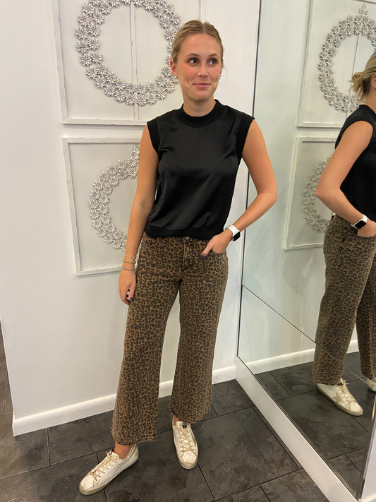 Mid-Rise Leopard Boyfriend Jeans