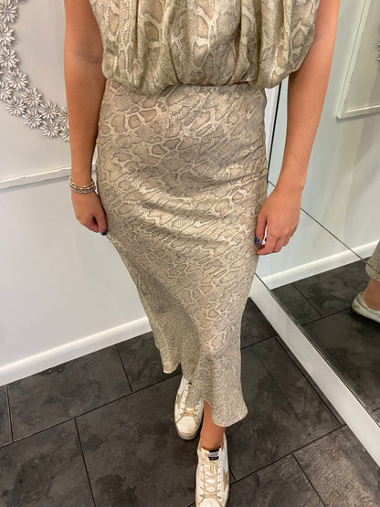 Snake Print Skirt