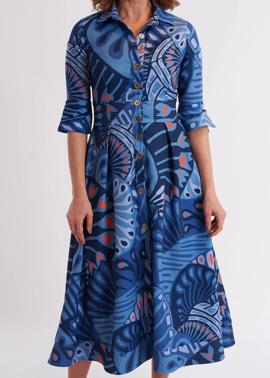 CK BRADLEY Monaco Dress - Paddle Ocean Fog