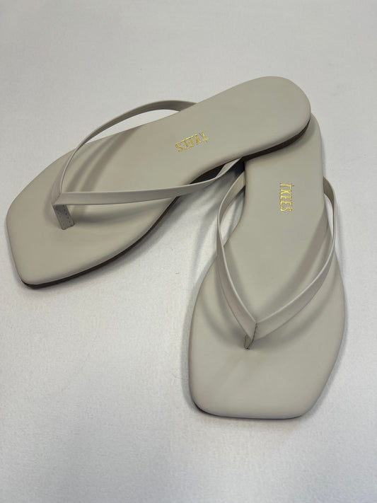 TKEES Square Toe Cream Flip Flop