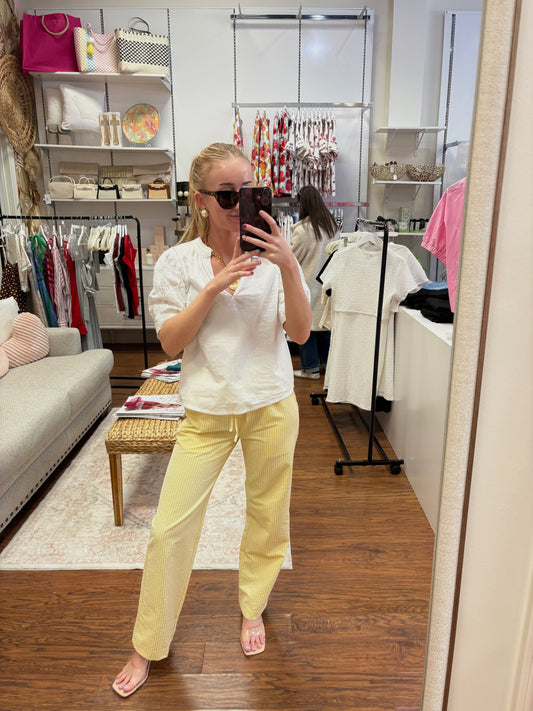 Deni Yellow Striped Drawstring Pants