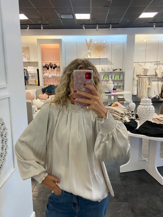 Doris Satin Stripe Blouse