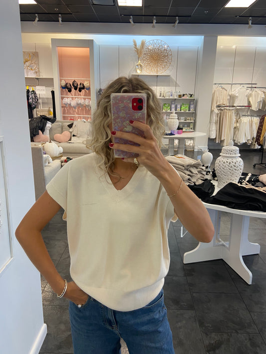 Cream Cashmere Blend Vest