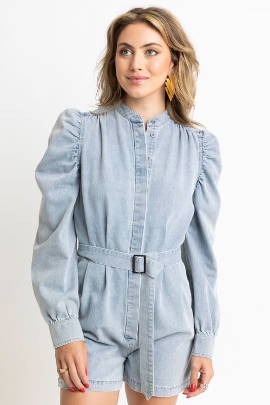 Denim Belt Romper