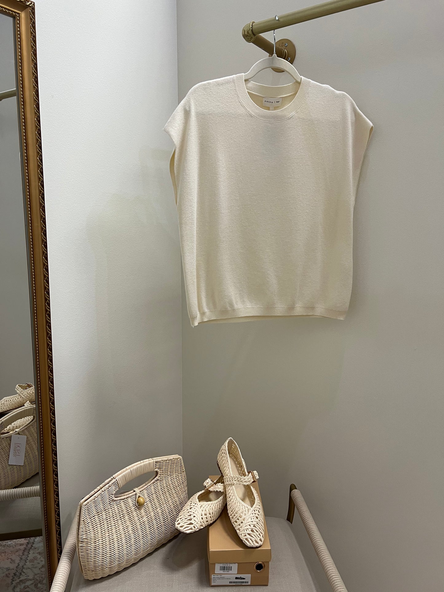 Ivory Cap Sleeve Sweater