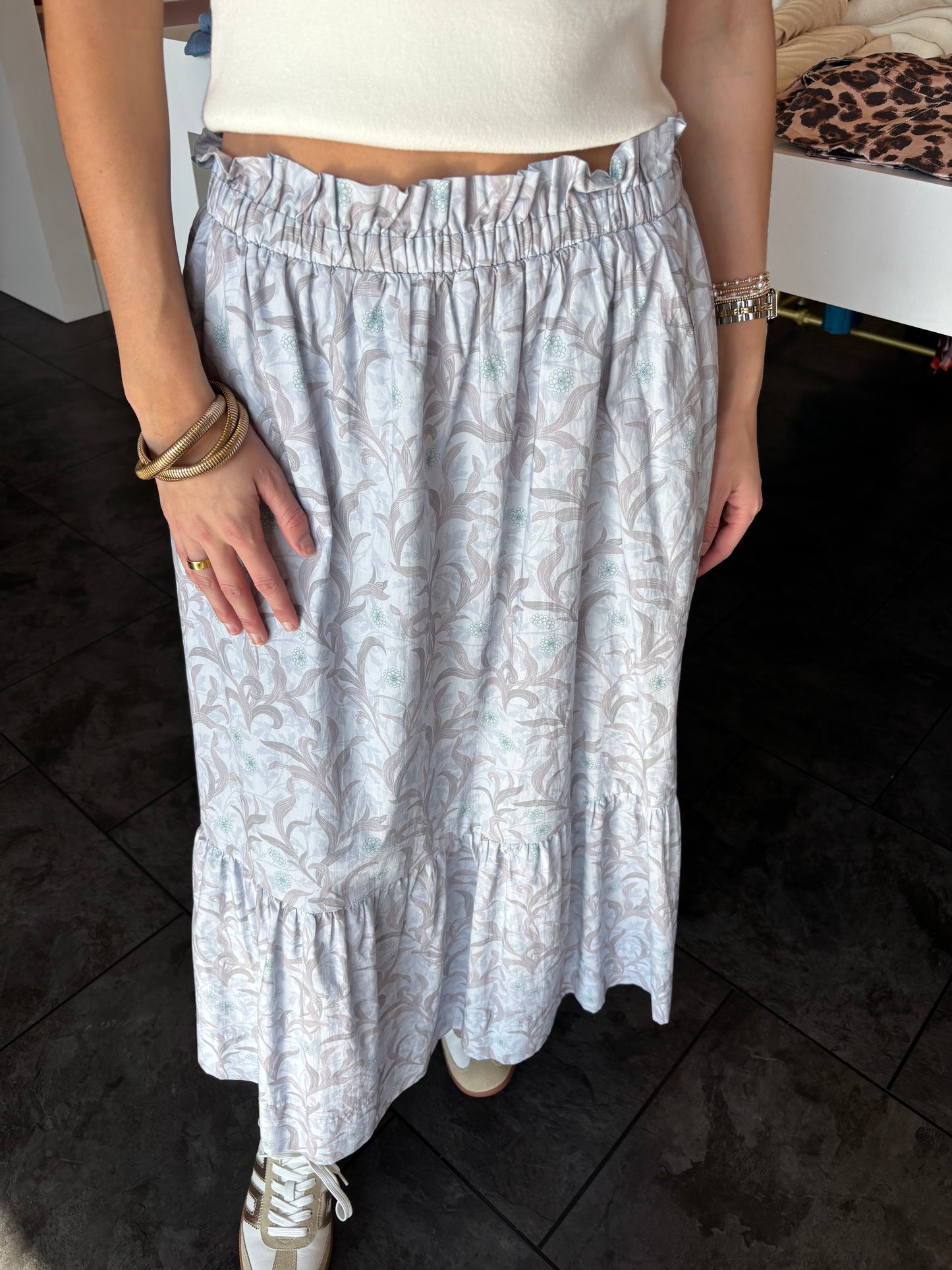 Floral Print Midi Skirt