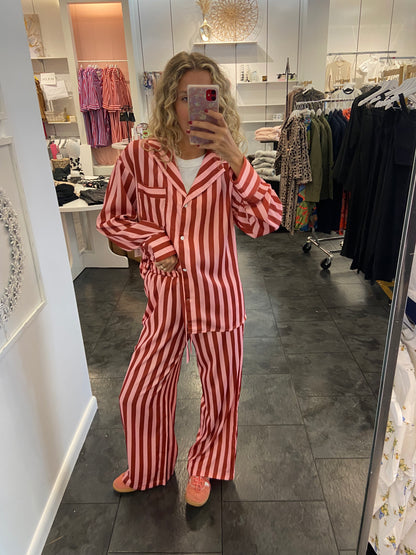 Blush Striped Satin Pajama Pants Set