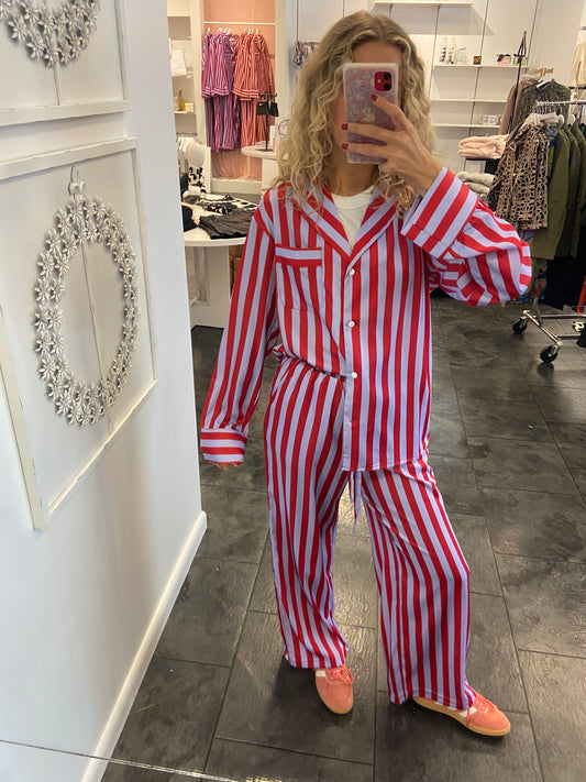 Lilac Stripped Pajama Pants Set