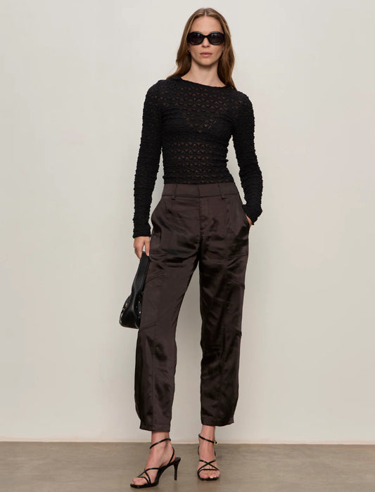 SANCTUARY Black Sahara Satin Tapered Pant