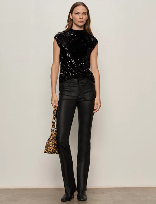 Black Slick Brook Bootcut Jean