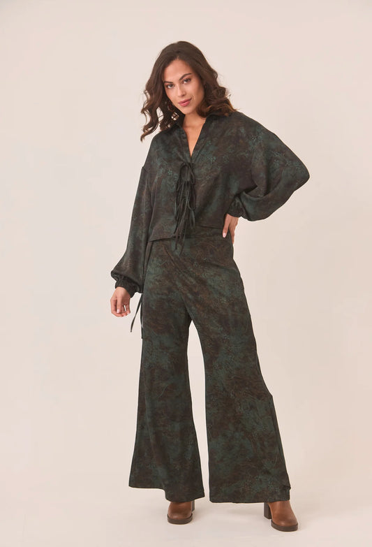 Suna Printed Silky Sarong Pant Set