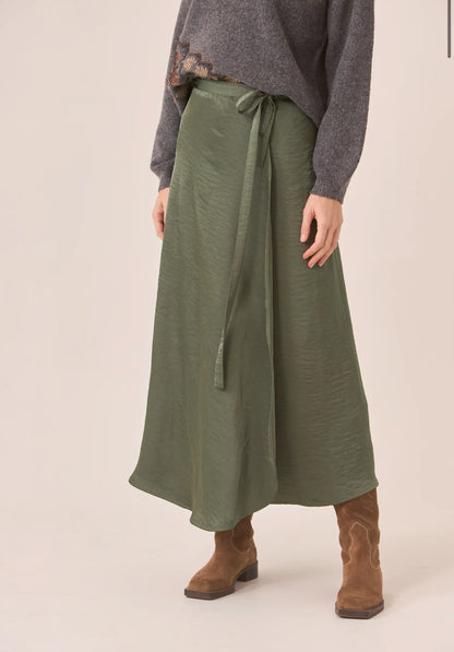 Passion Long Satin Cross Skirt