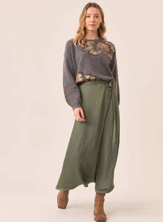 Passion Long Satin Cross Skirt
