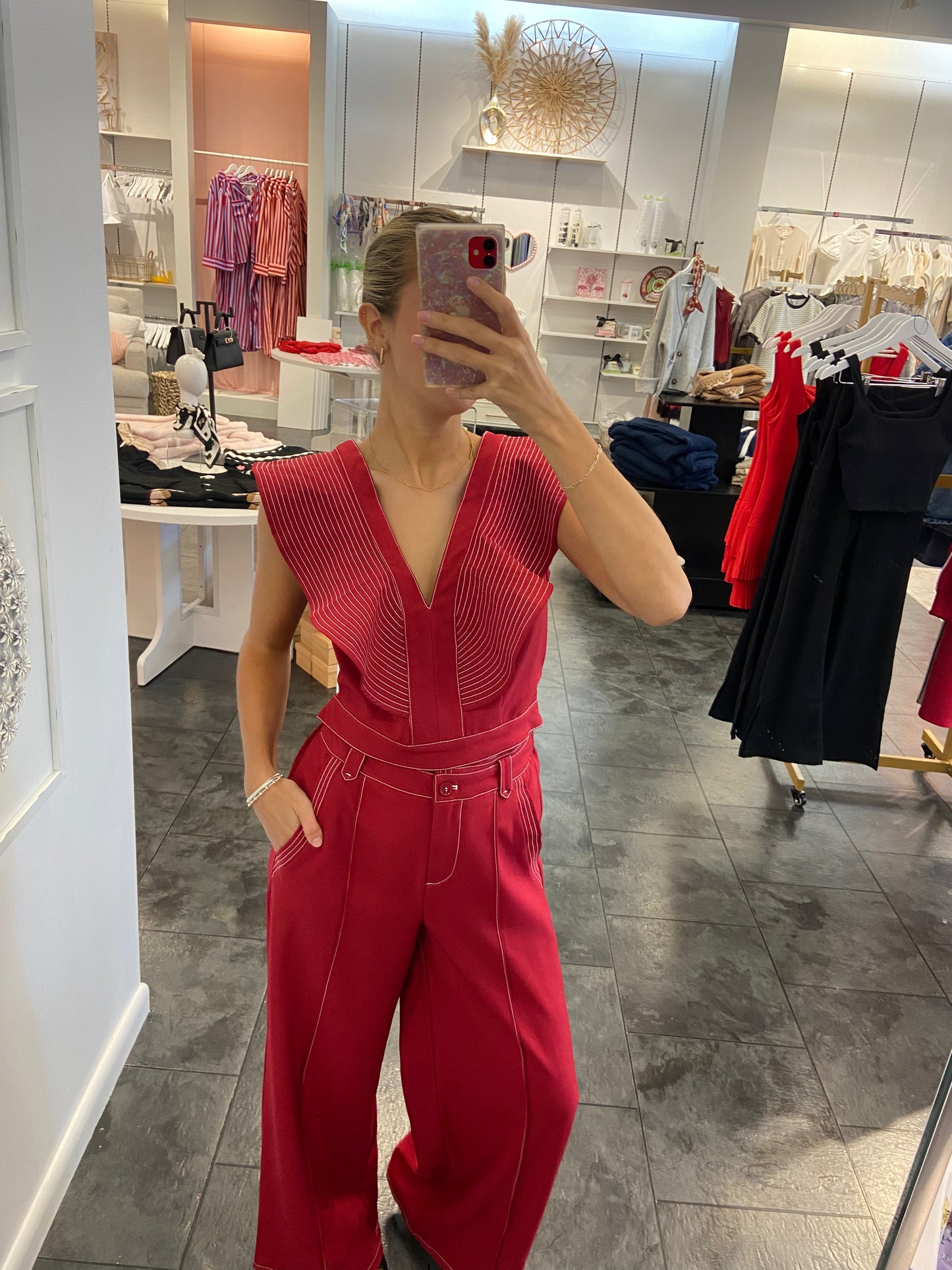 Cheer Red/ White Two Piece Set