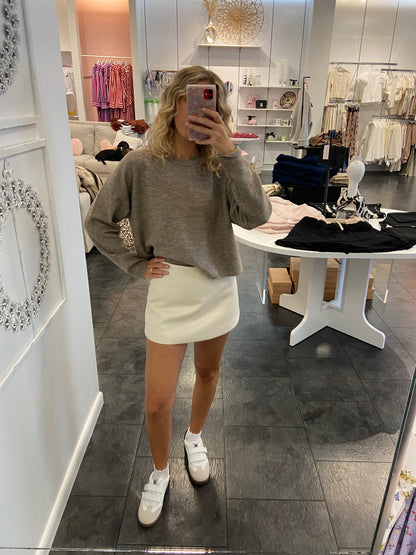 Disco Cream Leather Skort