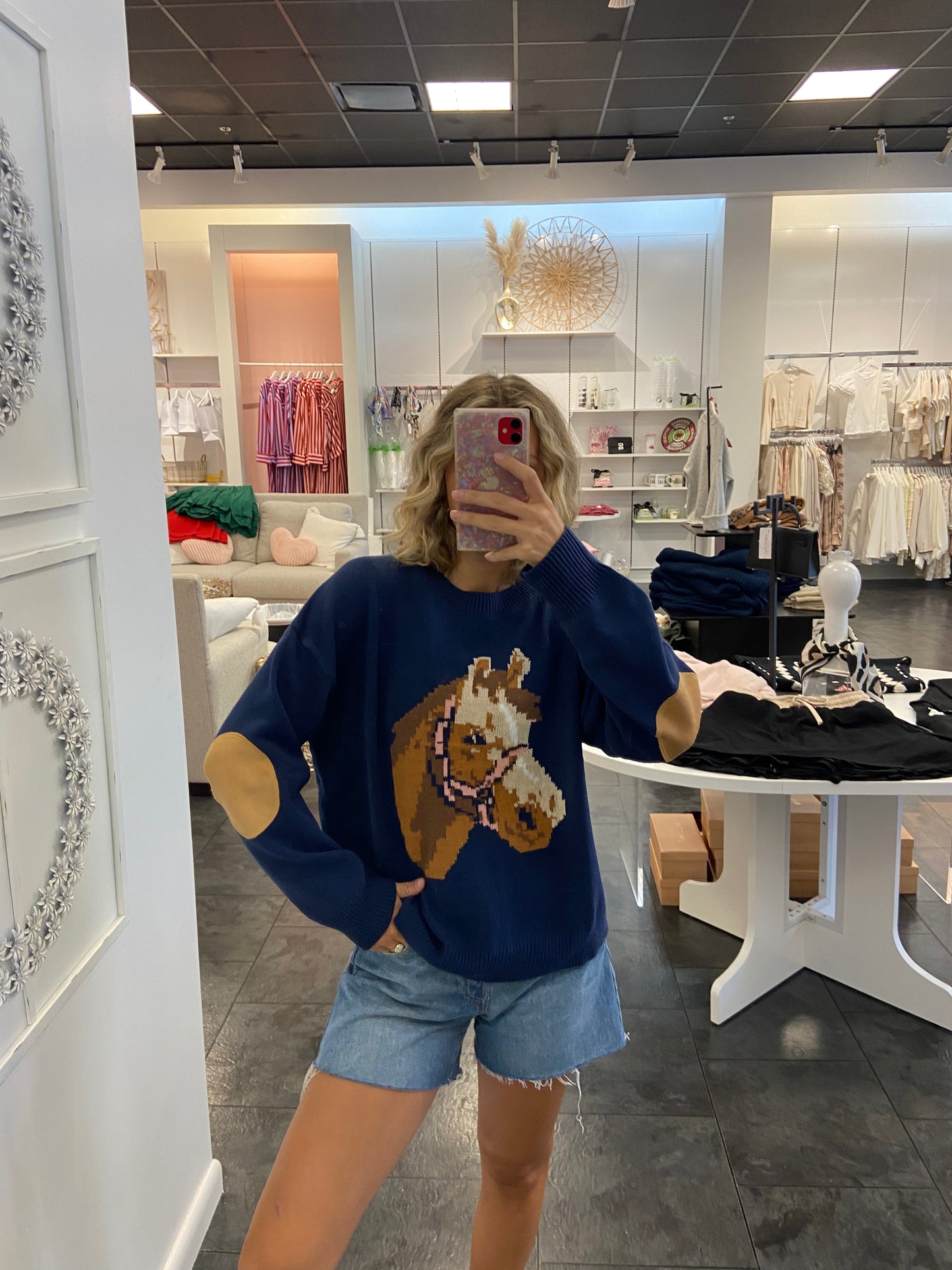 Giddy Up  Horse Pattern Sweater