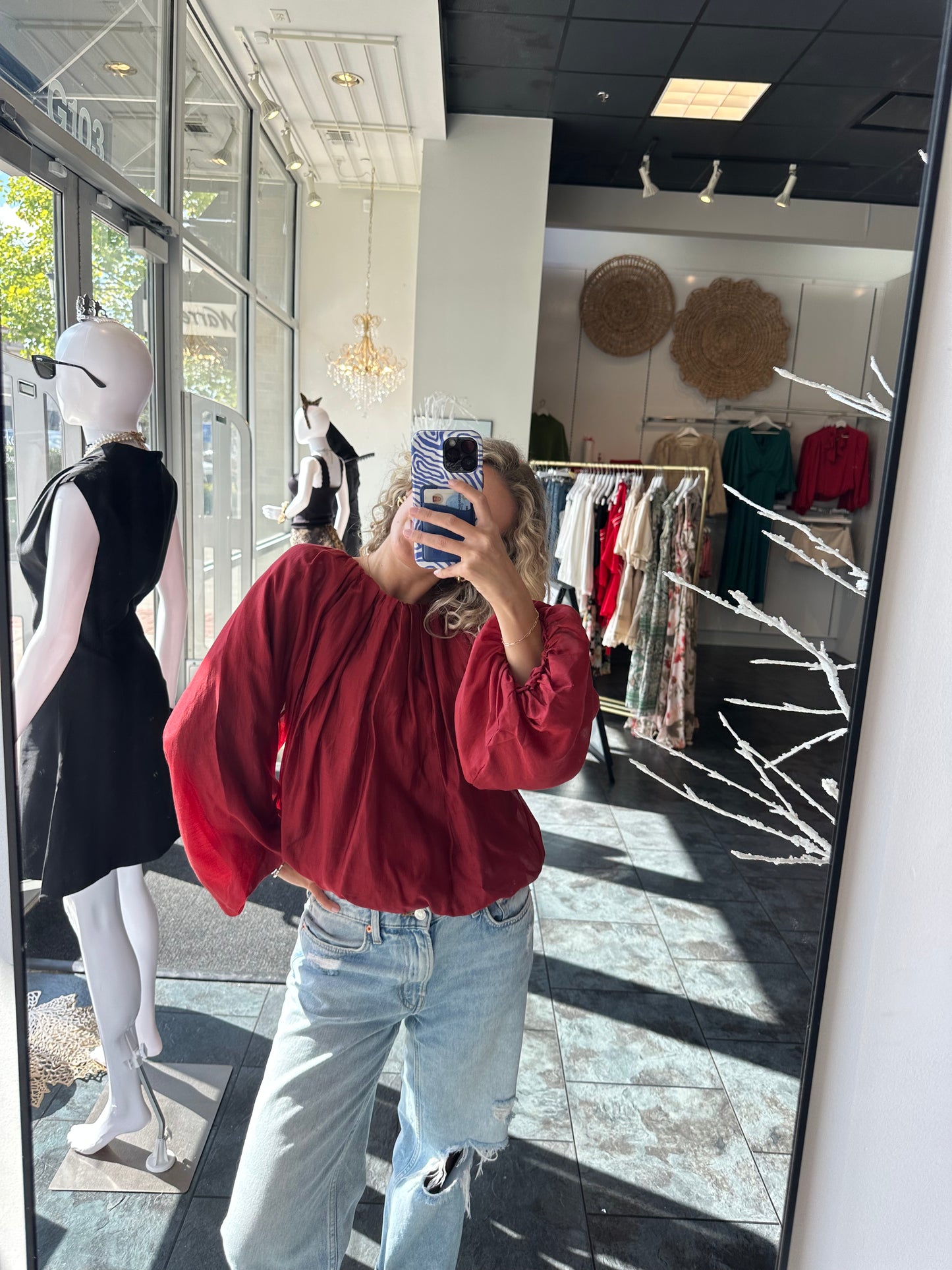 JADE Balloon Top Claret