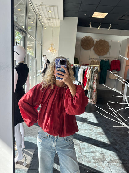 JADE Balloon Top Claret