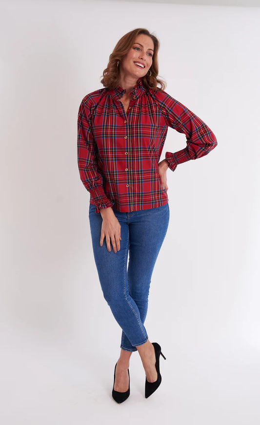 CK BRADLEY Frau - Royal Stewart Red Plaid Blouse