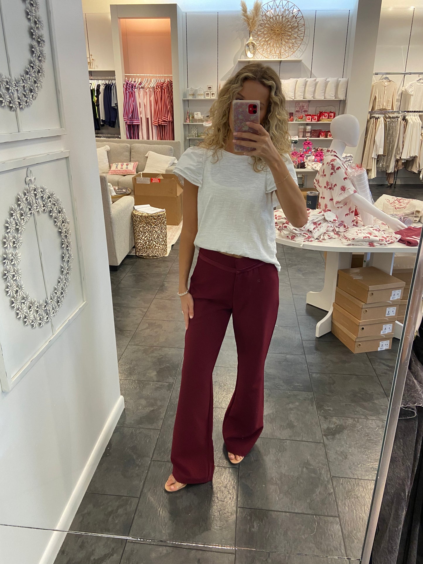 ASTRID Wine Wide Leg Pant