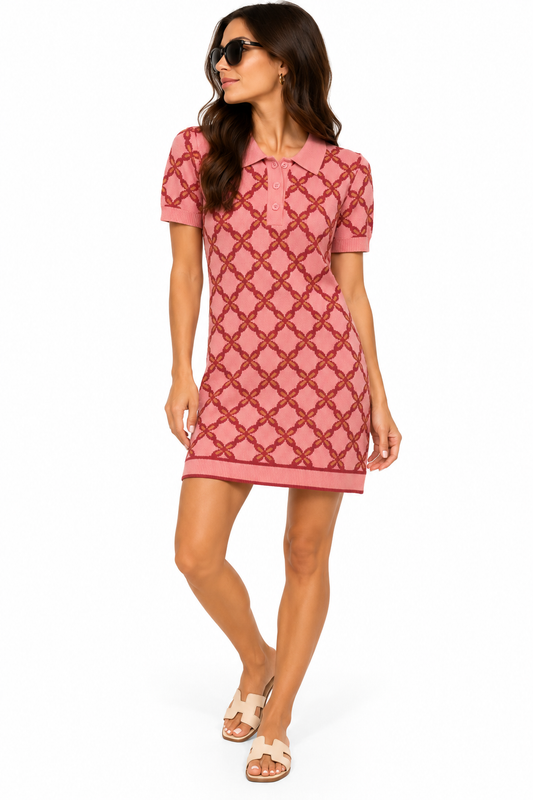 Anna Beth Mauve Multi Chain Link Mini Dress