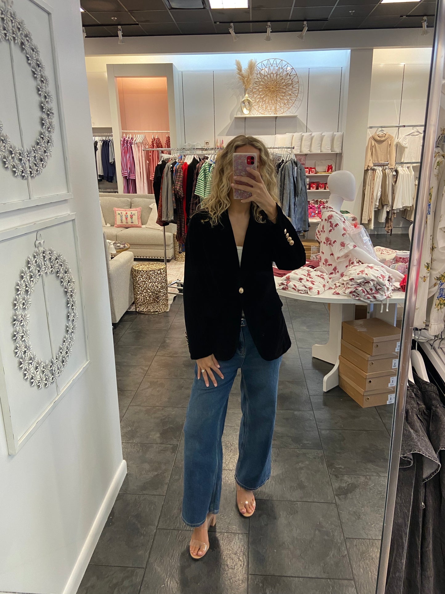 Black Velvet One Button Velvet Blazer