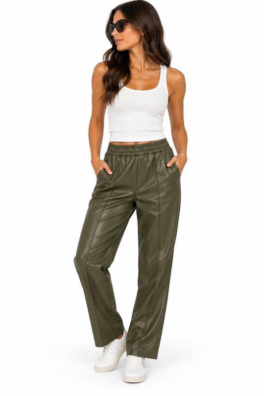 Elaine Olive Flair Pants