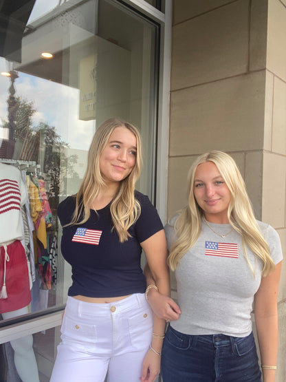 Memorial Day Gray Flag Shirt