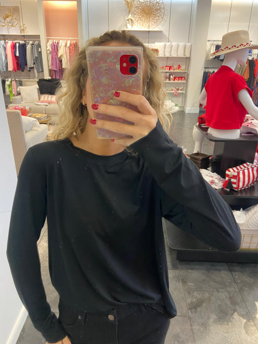 Run and Go BLACK Modal Long Sleeve Top