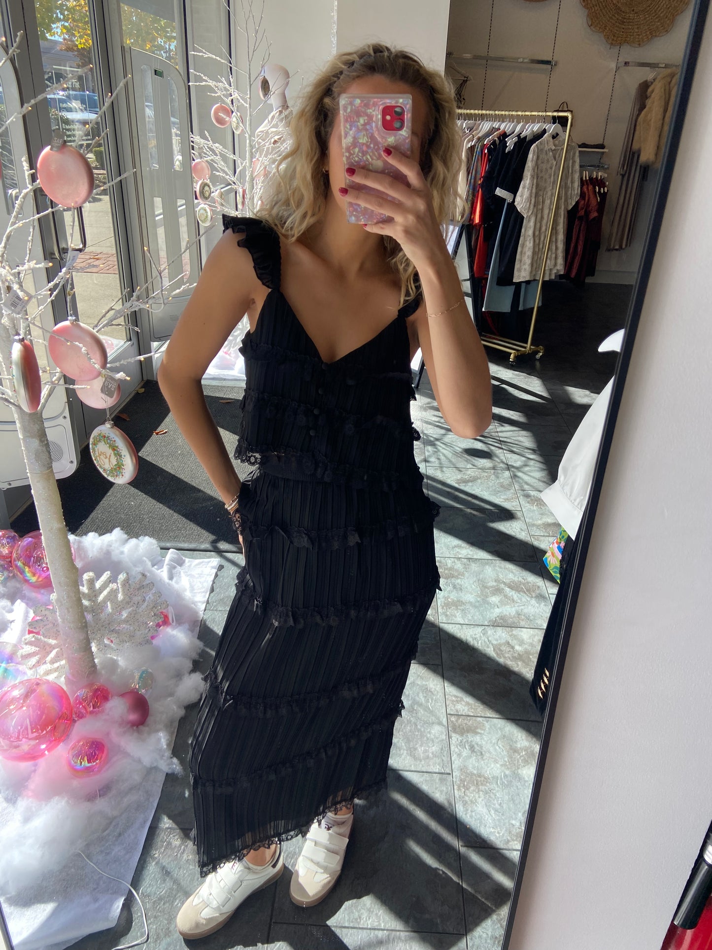 Onyx Chiffone Top and Midi Skirt Set