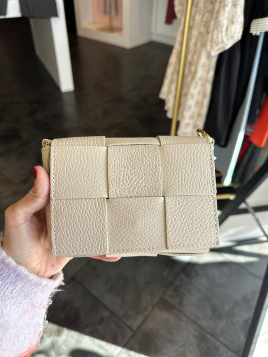 Genuine Italian Leather Ivory Crossbody Bag