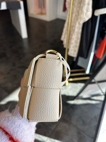 Genuine Italian Leather Ivory Crossbody Bag