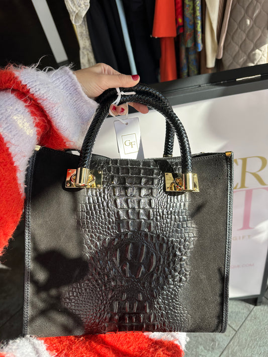 Genuine Italian Leather Black Portfolio Bag