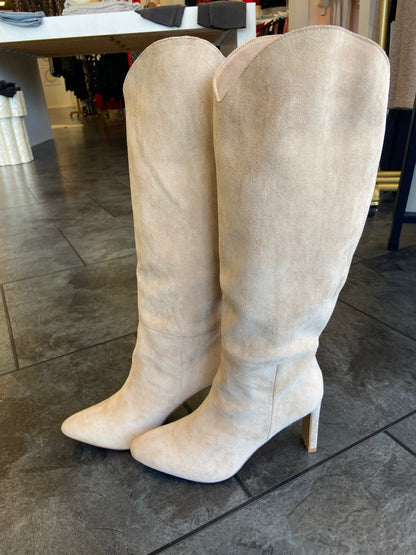 Brielle Beige Suede Tall Boot