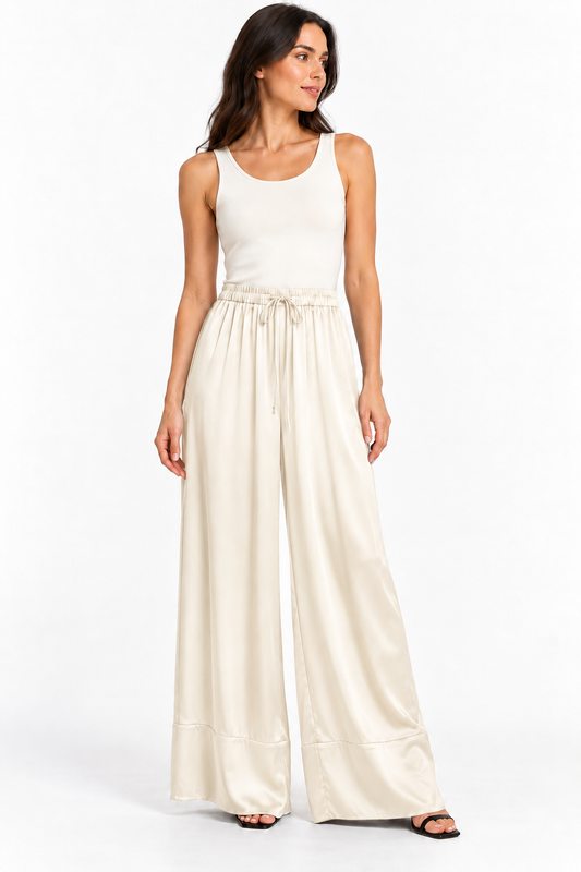 Holiday Cream Silky Pant