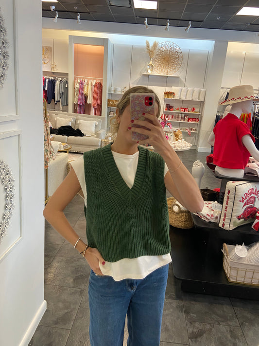 Mica Olive with Cream Sweater