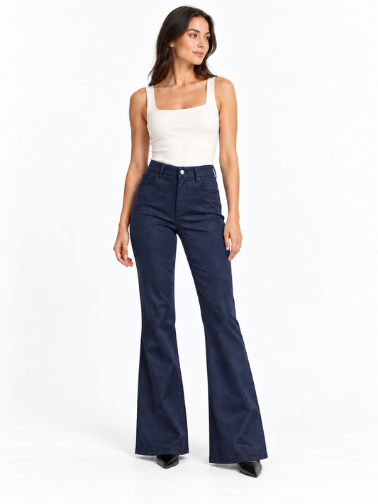 Kenzie Navy Faux Suede Pant