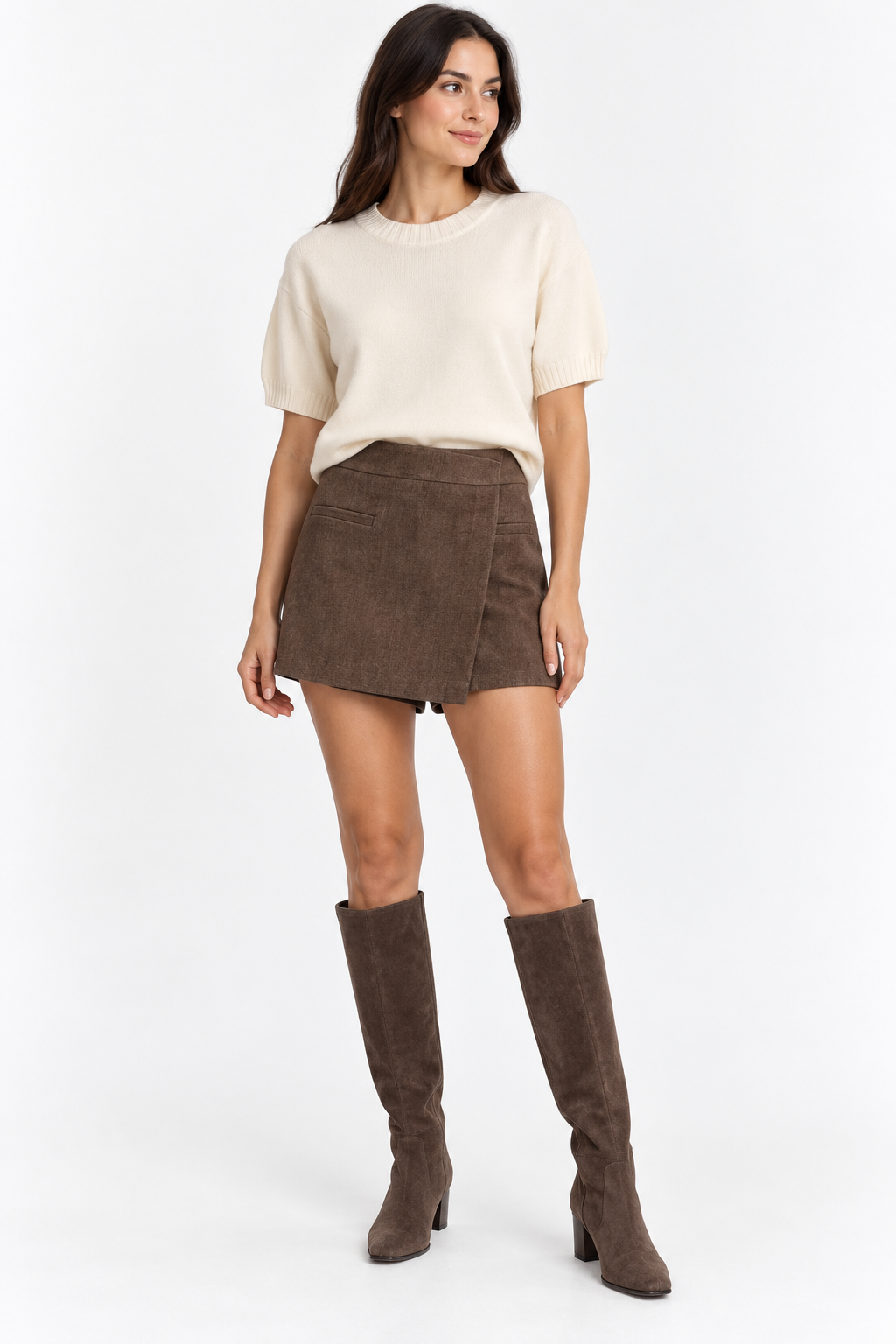 Kennedy Taupe Woven Skort