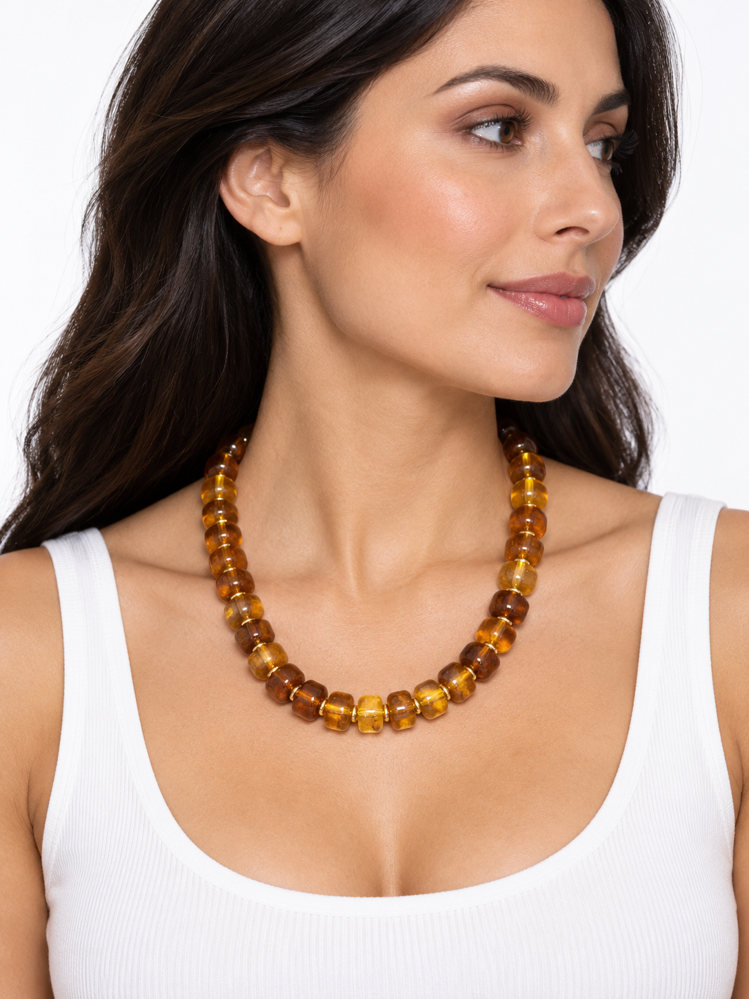 Amber Beaded Necklace