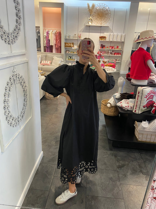 Regina Black Lace Bottom Maxi Dress