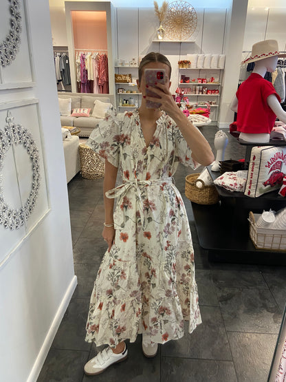 Jollie Floral Tie Front Maxi Dress