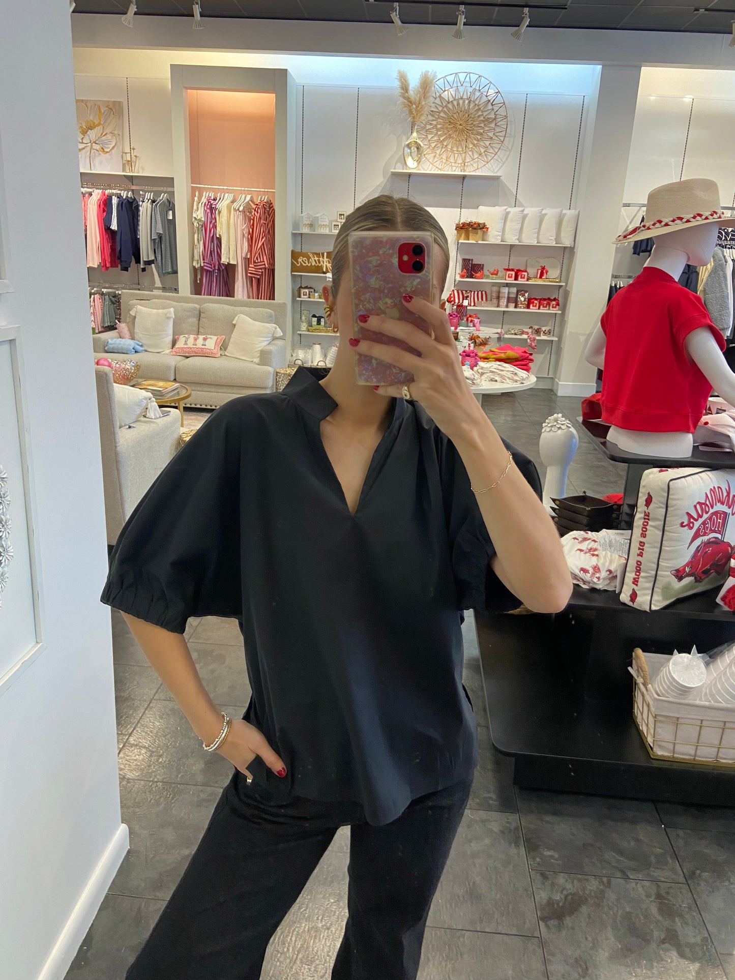 Cynz Black V-Neck Blouse
