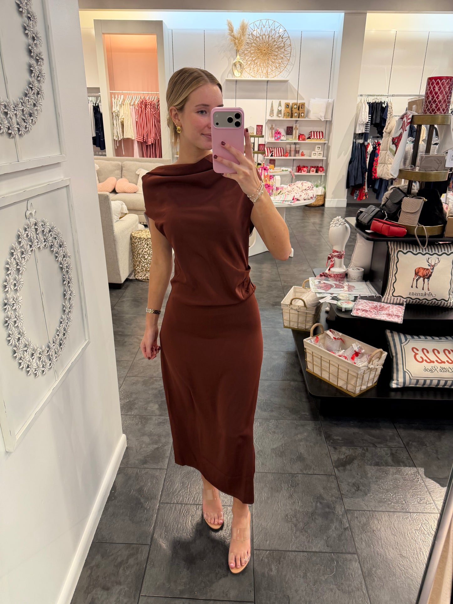 Georgina Burgundy Sleeveless Maxi Dress