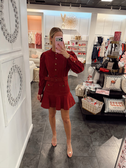 Button Me Up Belted Dress