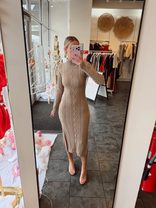 Scarlet Cable Knit Midi Dress