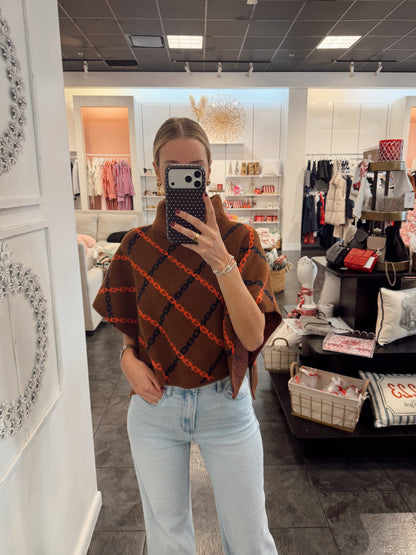 Mellow Chain Print Poncho