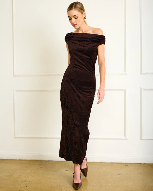 Brylie Brown Velvet  Maxi Dress